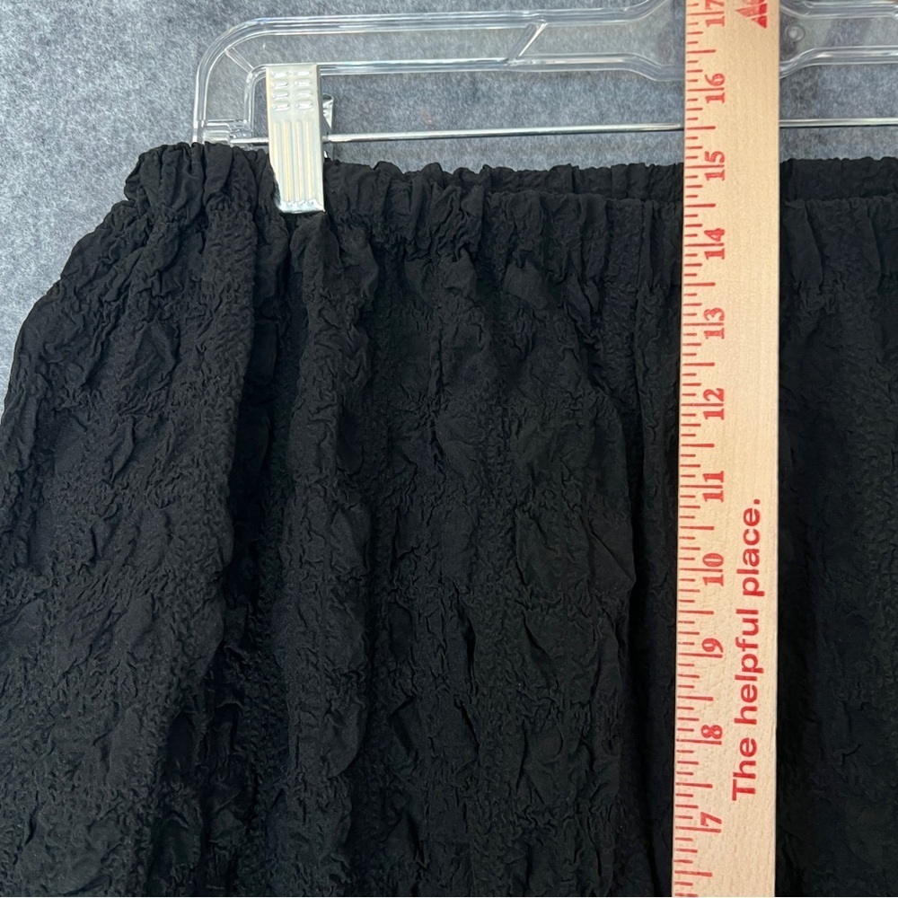 COURTNEY WASHINGTON Cropped Pucker Pants Crinkle Gauze Elastic Stretch Black XL - Picture 9 of 13